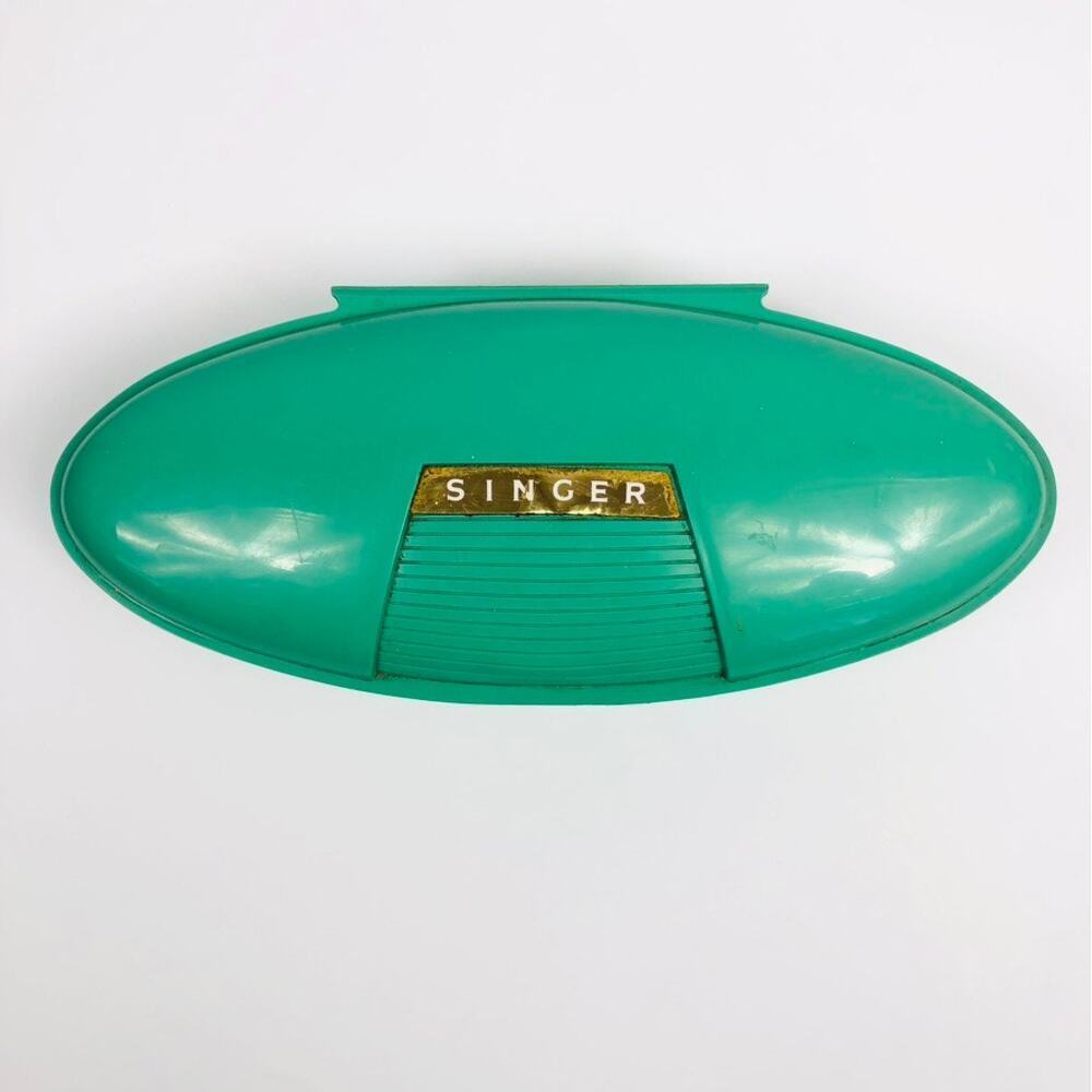 VTG SINGER 1960's Buttonholer Sewing Machine Attachment 6 Templates & Case MCM